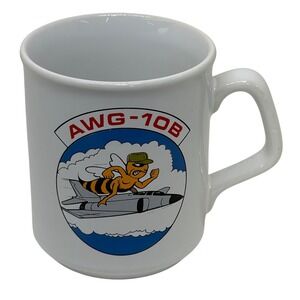 VTG Calvert Coffee Mug White AWG-10B Navy Aviation Fighter Squadron Hornet Pilot